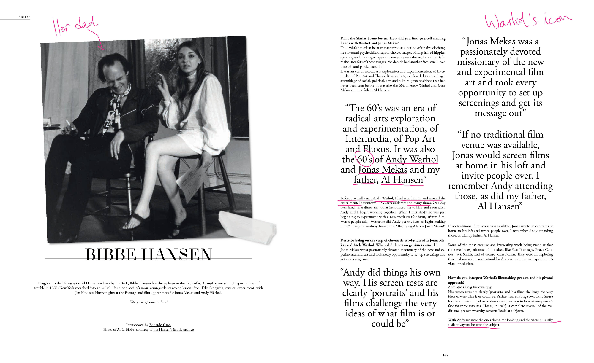 Jonas Mekas - Bibbe
        Hansen